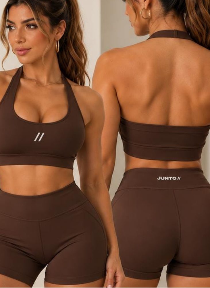 Conjunto top + short chocolate JUNTO, foto de referência